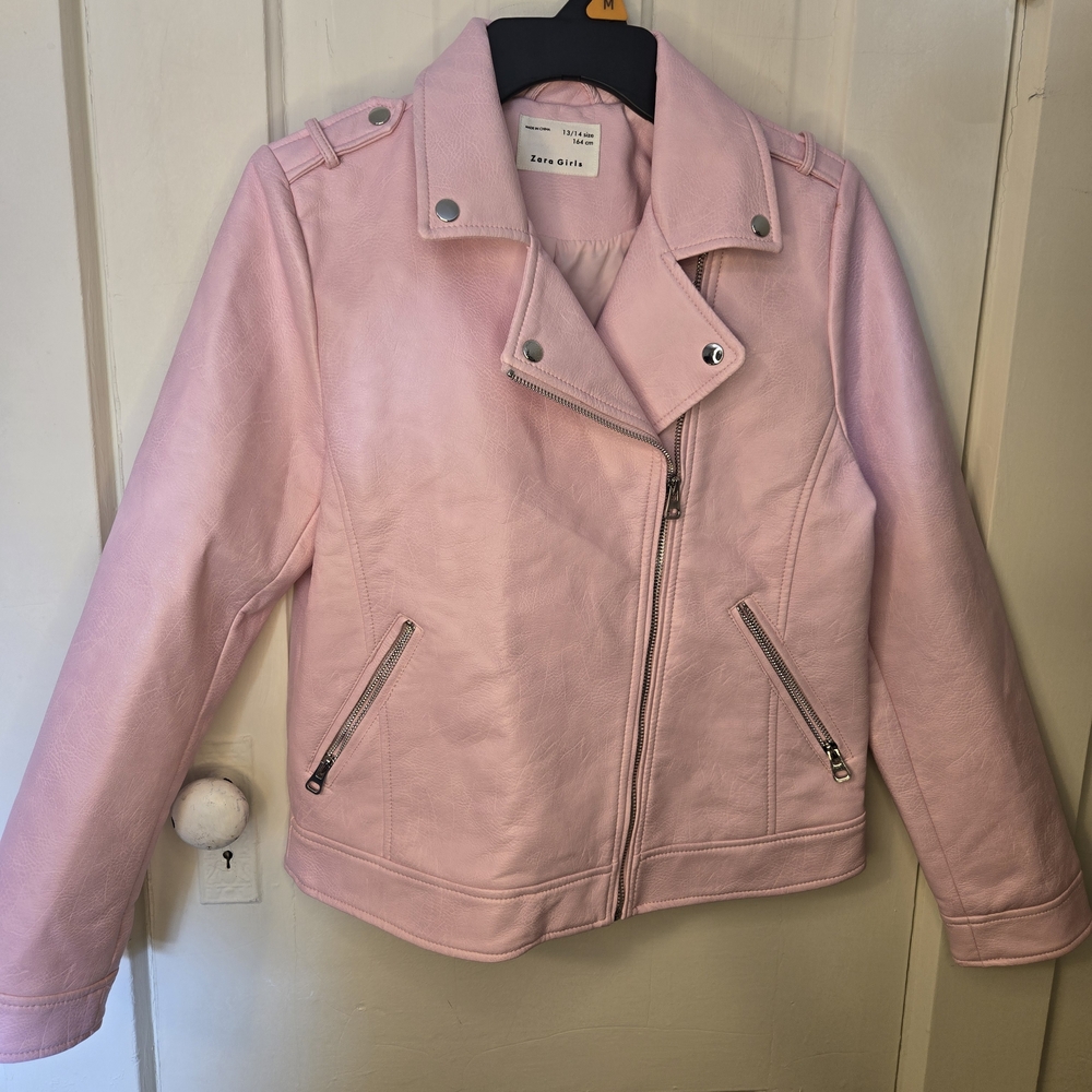 Zara Soft Pink Leather Jacket‎ for Women